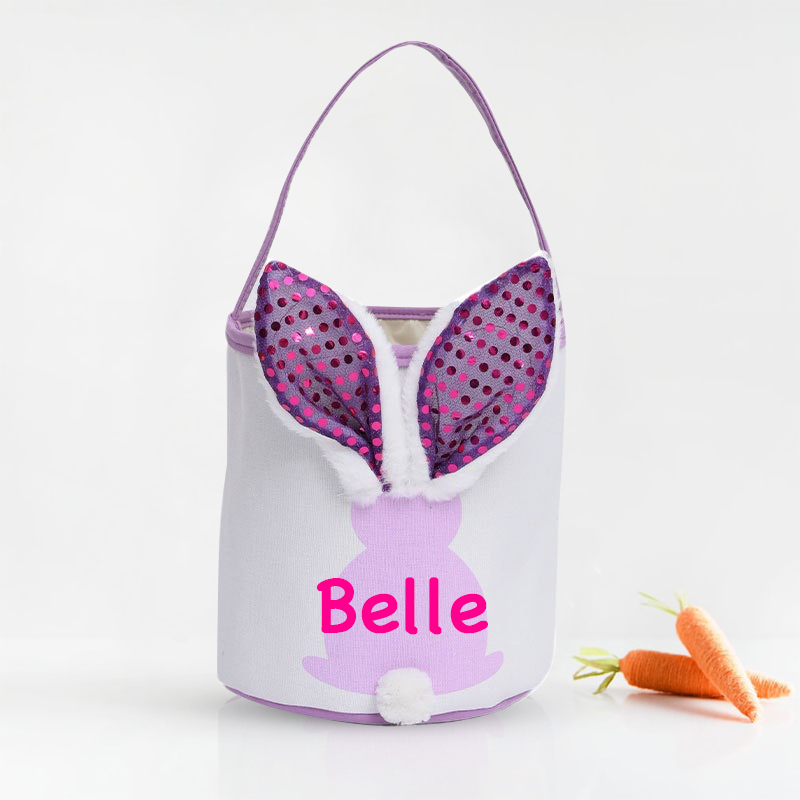 Personalized Kid Led Light Easter Bunny Basket