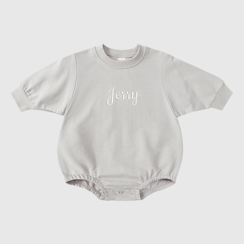 Personalized Embroidery Kids Cozy Soft Sweatshirt Romper | inRomper01