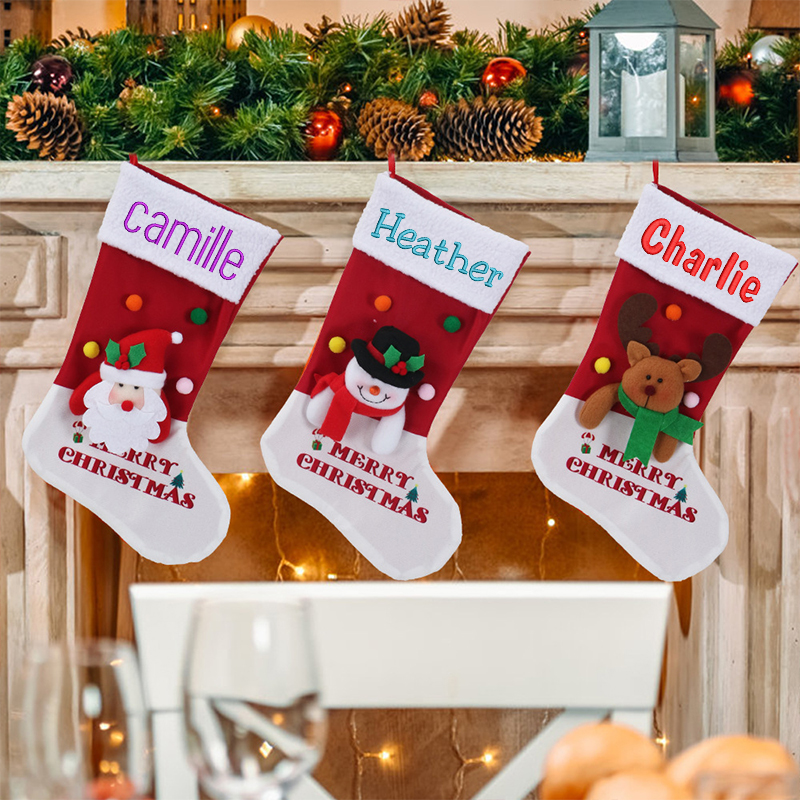 Personalized Embroidered 3D Christmas Stocking