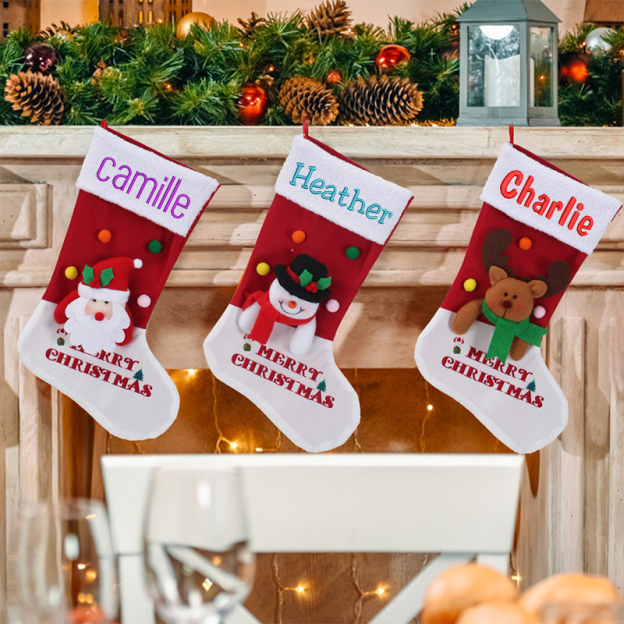 Personalized Embroidered 3D Christmas Stocking