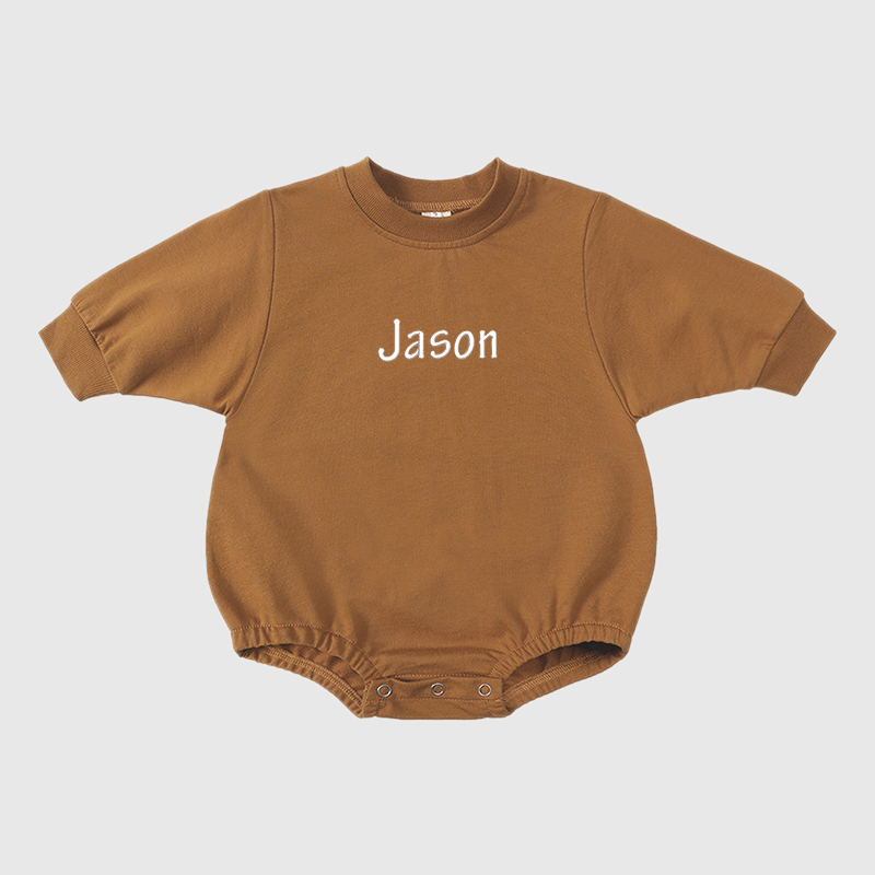 Personalized Embroidery Kids Cozy Soft Sweatshirt Romper | inRomper01