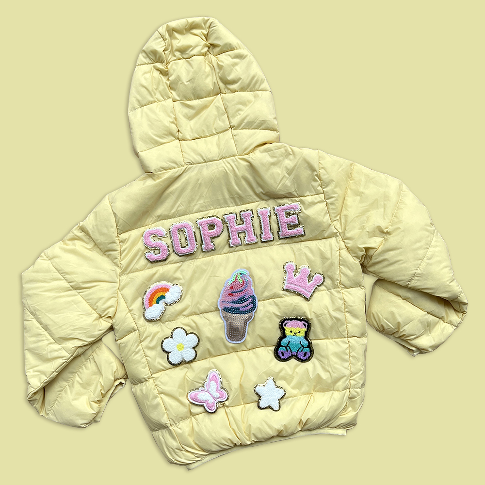 Personalized Hand Patch Kids Lightweight Puffer Jacket | inJacket05