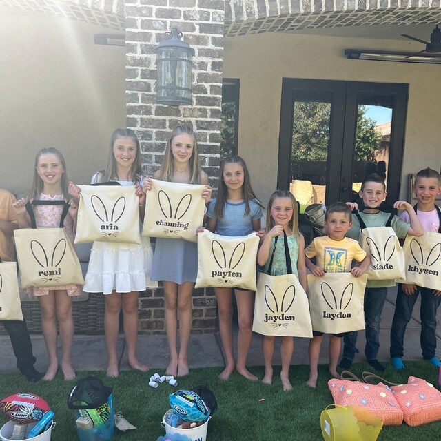 Personalized Easter Egg Hunt Tote Bag 