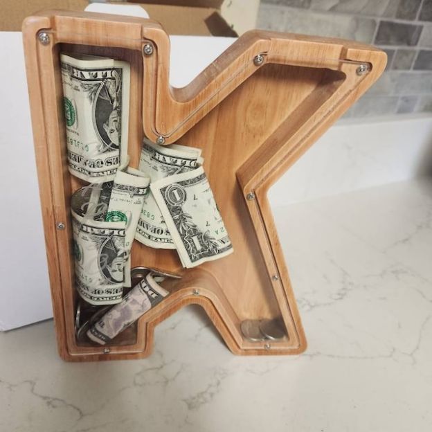 Personalized Kid Wood Letter Money Boxes | KKToy31
