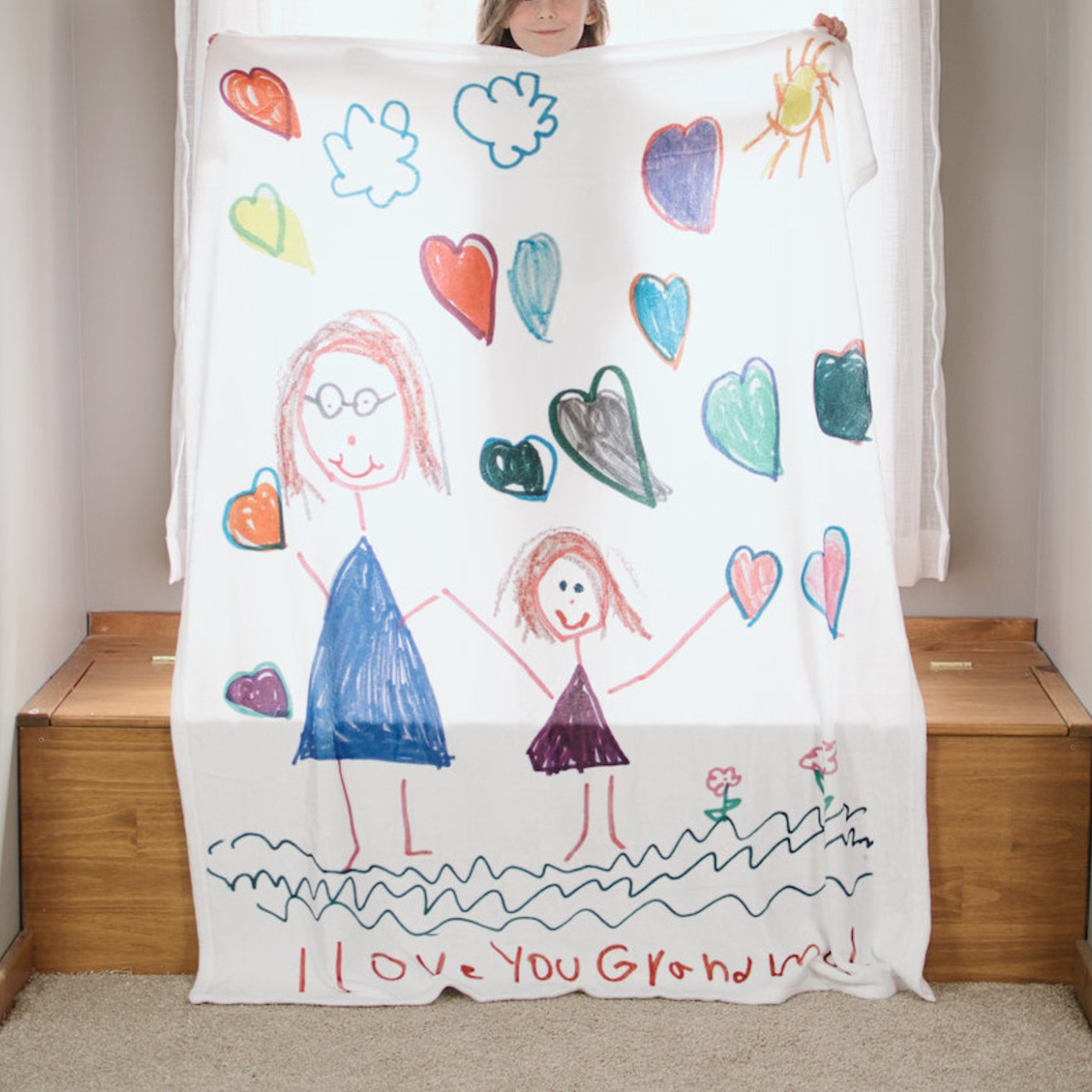 Personalized Lovely Kid‘s Drawing On Blanket for Comfort & Unique | BKKid14
