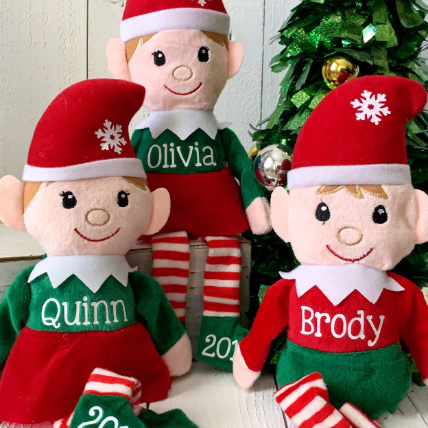 Personalized Christmas Elves Plush Doll