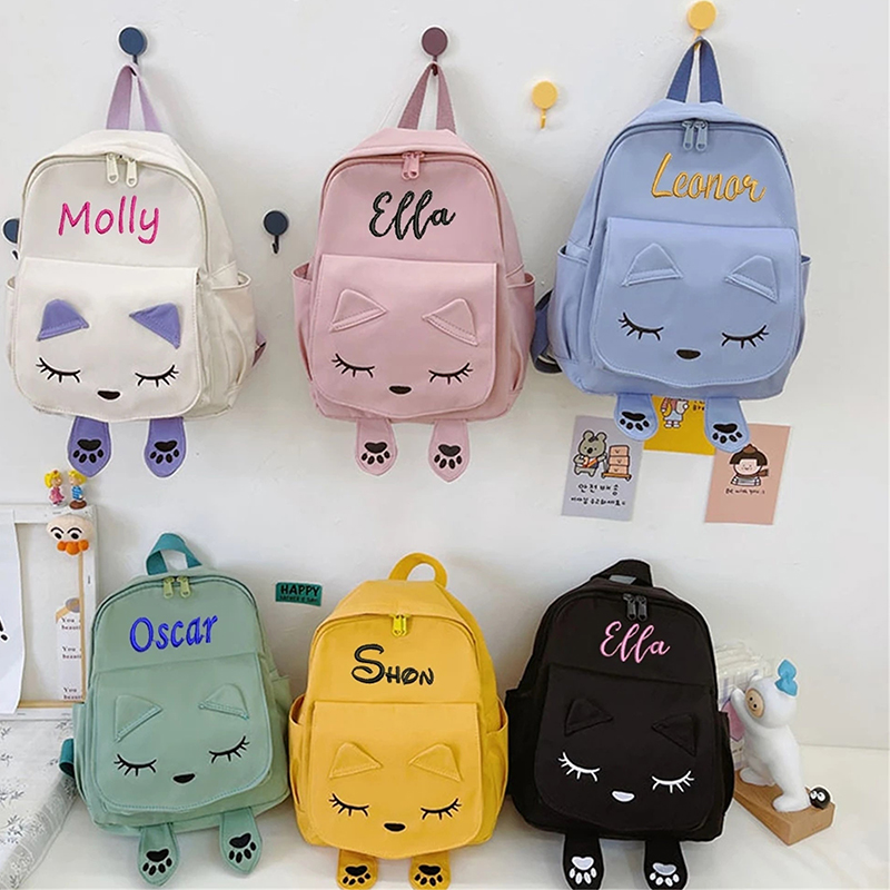Personalized Cat Embroidered Backpack