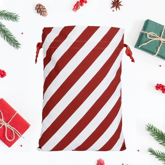 personalized  Name Christmas Gift Striped Sack