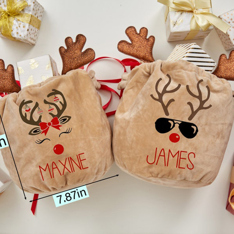 Personalized 6*8 inches Christmas Reindeer Gift Bag | MCGift09