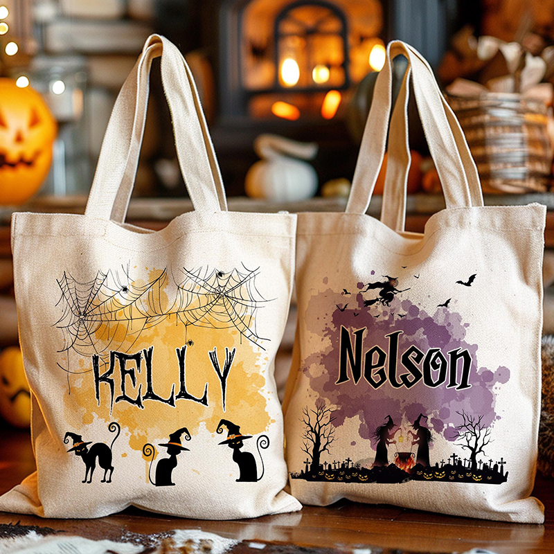 Personalized Halloween Trick or Treat Tote Bag 
