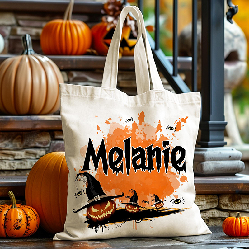 Personalized Halloween Trick or Treat Tote Bag 
