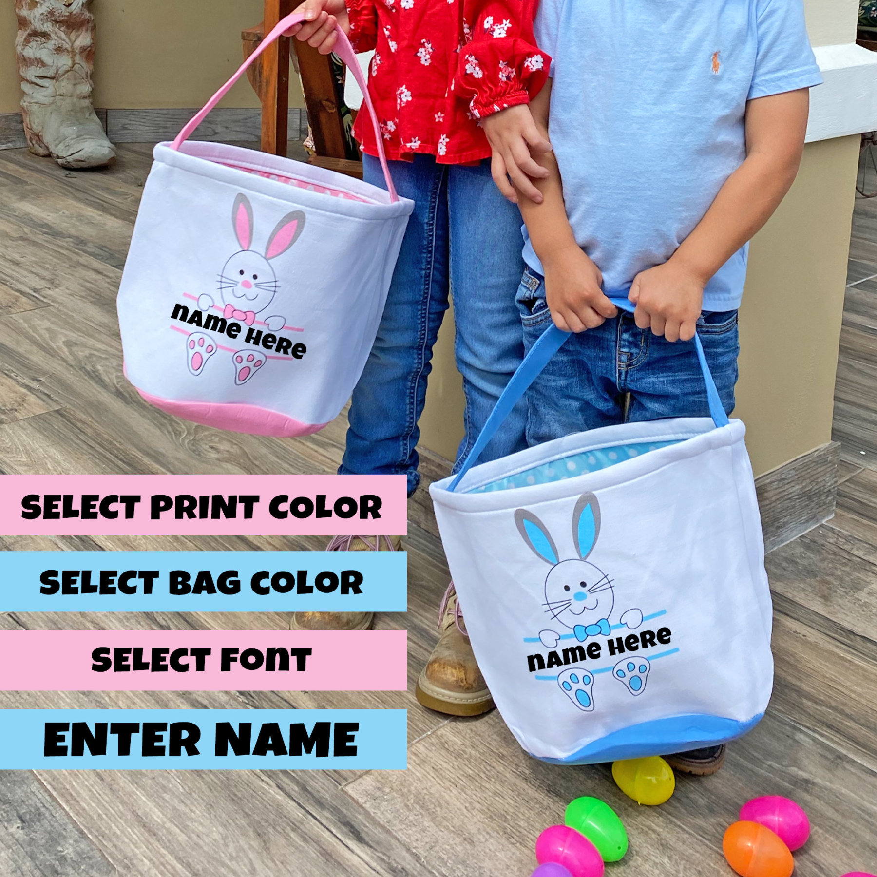 Custom Easter Bunny Baskets