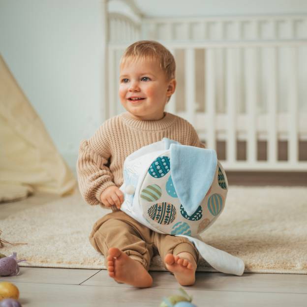 Personalized Easter Embroidered Bunny Basket 