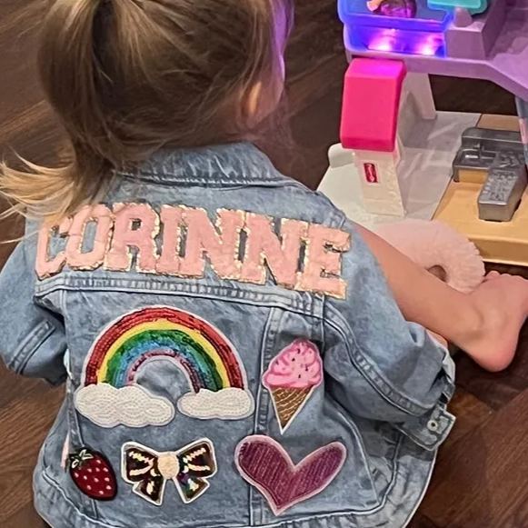 Personalized Hand Patch Kids Denim Jacket | inJacket02
