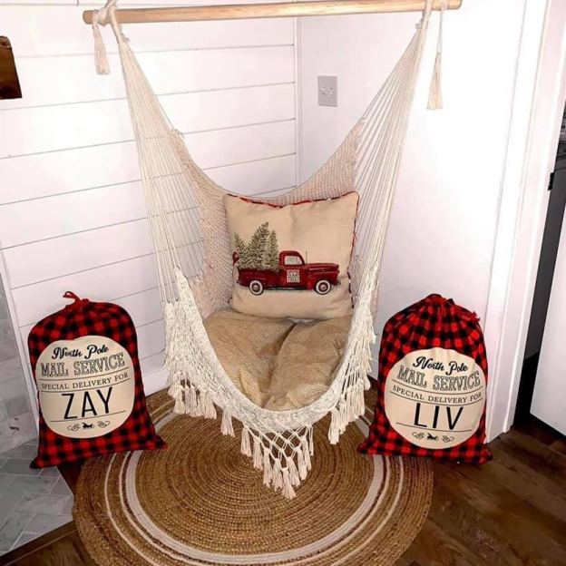 personalized Name Monogram Christmas Gift Plaid Sack