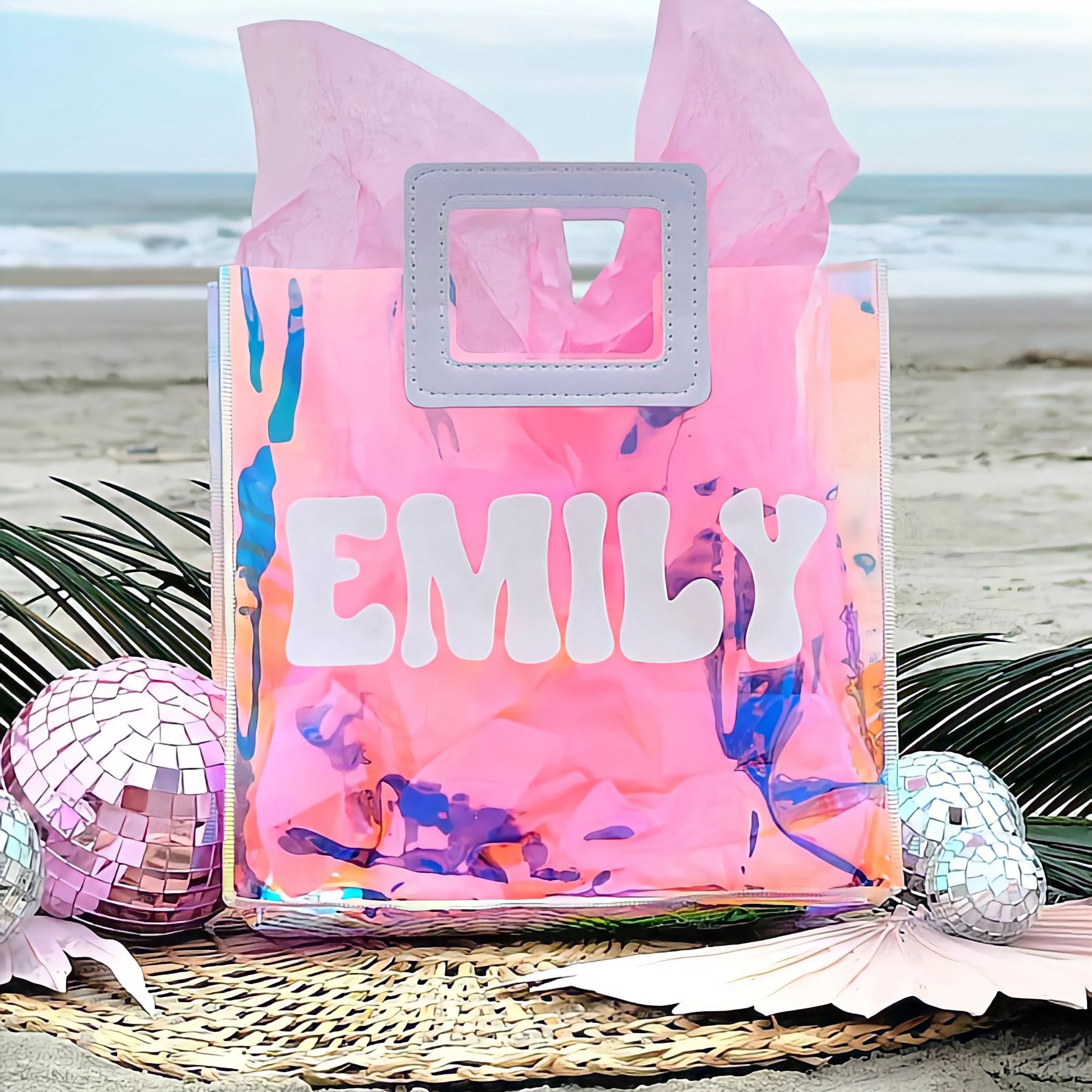 Personalized Girls Party Favor Beach Bags