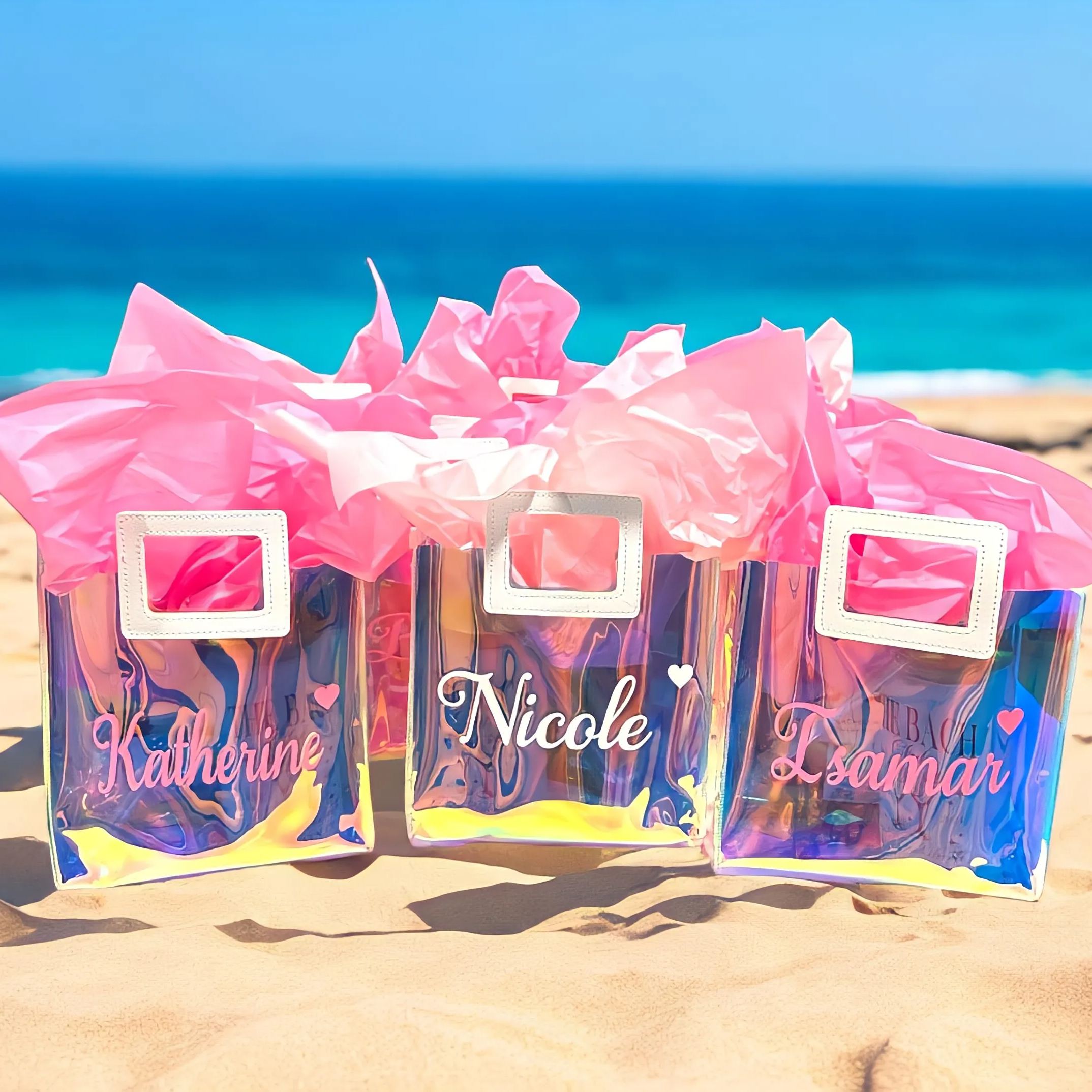 Personalized Girls Party Favor Beach Bags