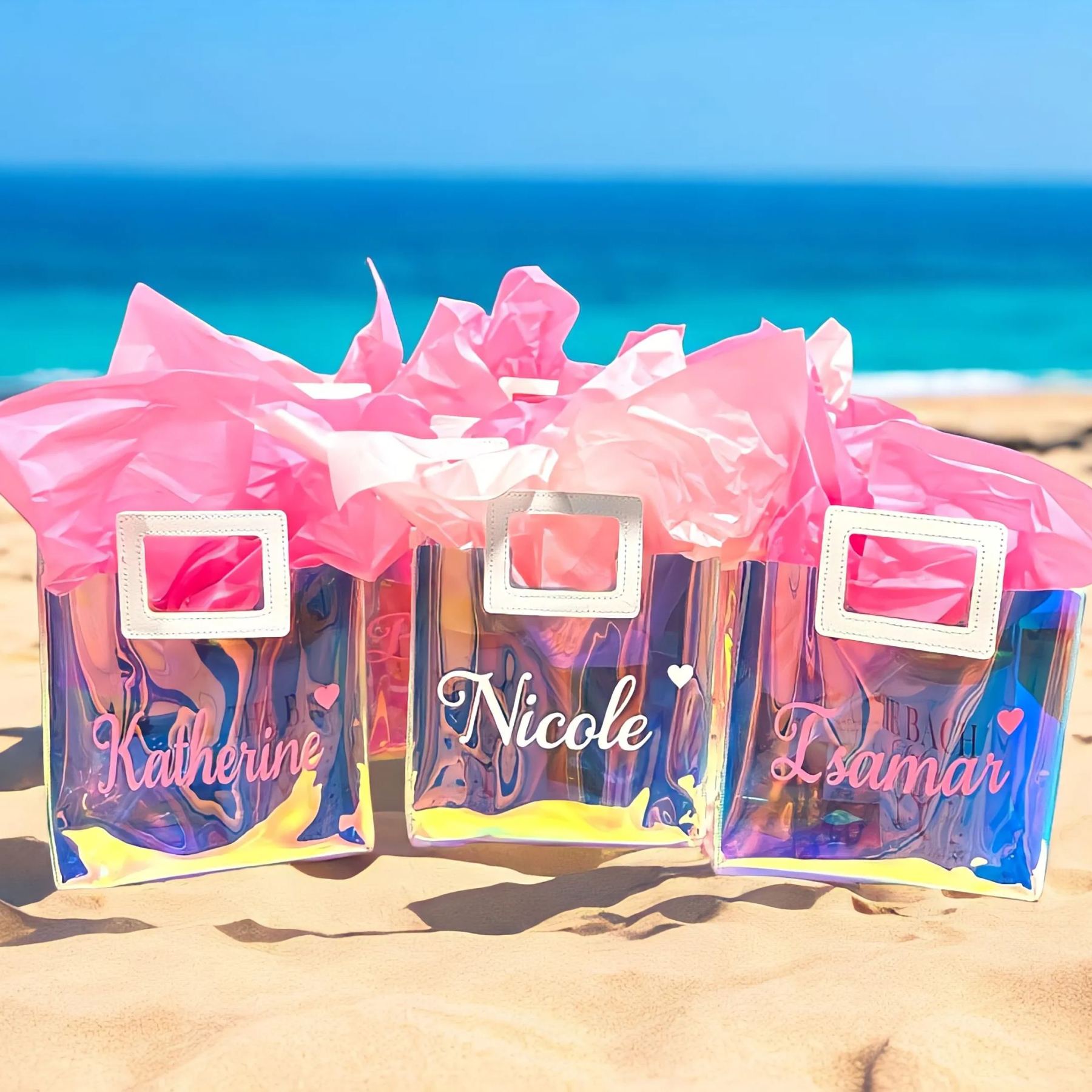 Personalized Girls Party Favor Beach Bags