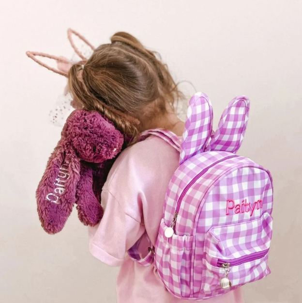 Personalized Kid Embroidered Bunny Mini Backpack