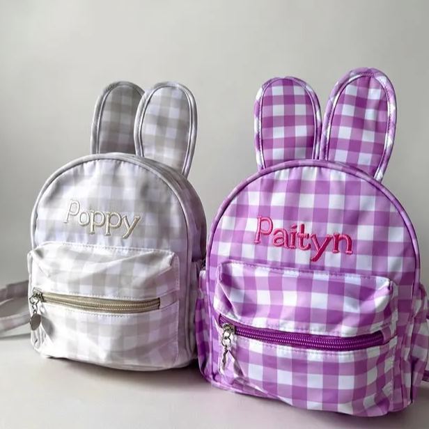 Personalized Kid Embroidered Bunny Mini Backpack