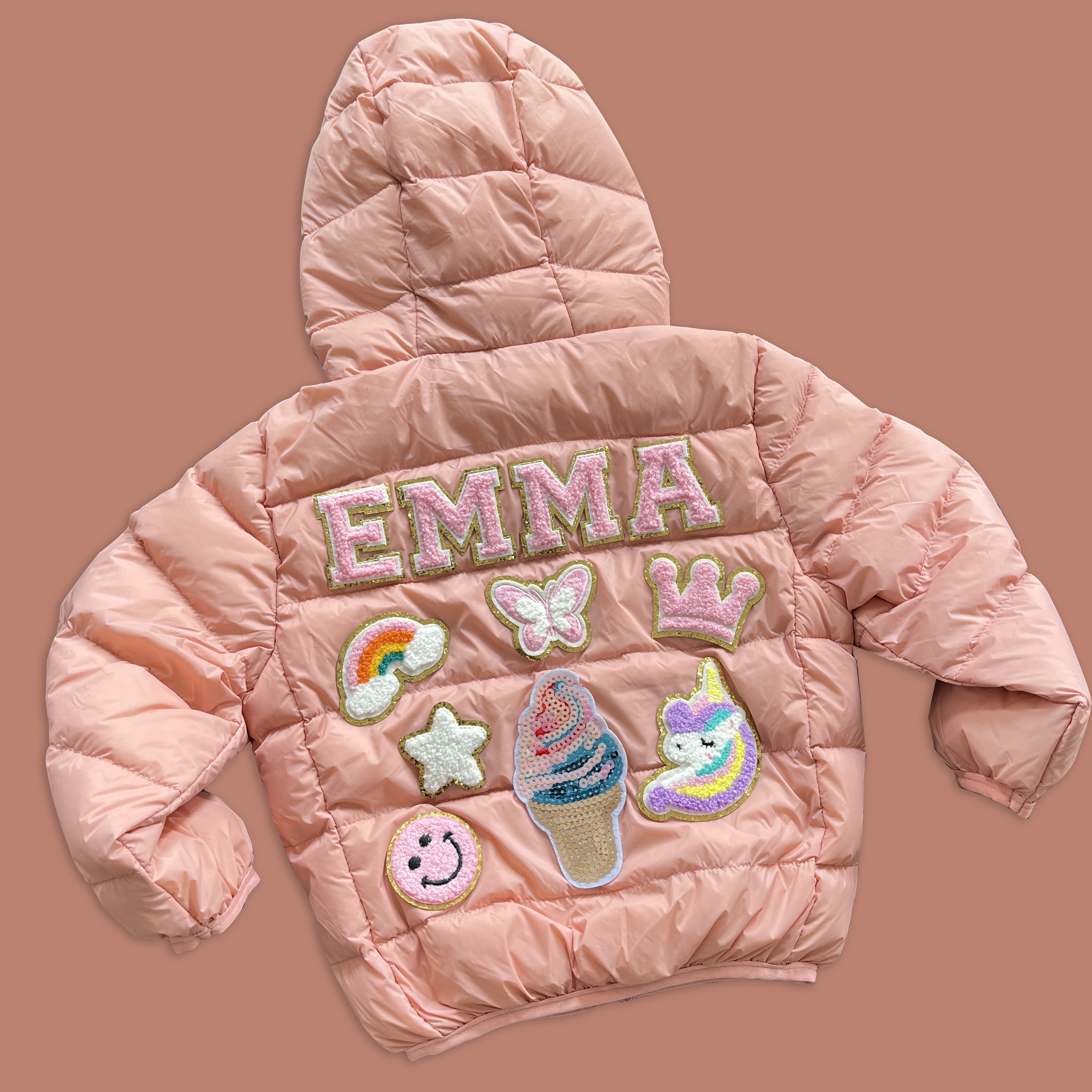 Personalized Hand Patch Kids Lightweight Puffer Jacket | inJacket05