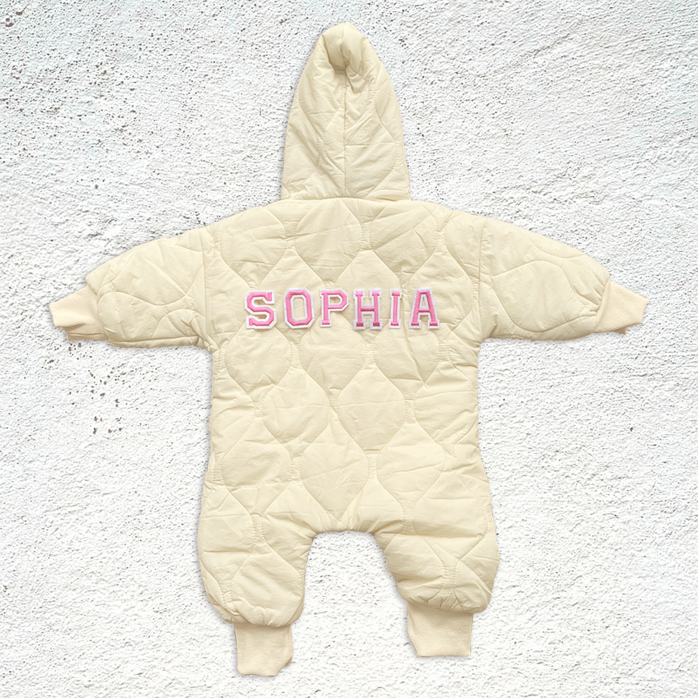 Personalized Hand Patch Kids Lightweight Puffer Romper | inJacket06