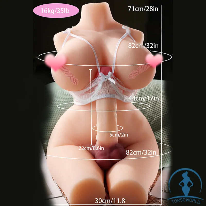 Natürliche Hautfarbe 19.3KG Shemale Fantasy Torso Sex Doll Kaufen YQ Doll