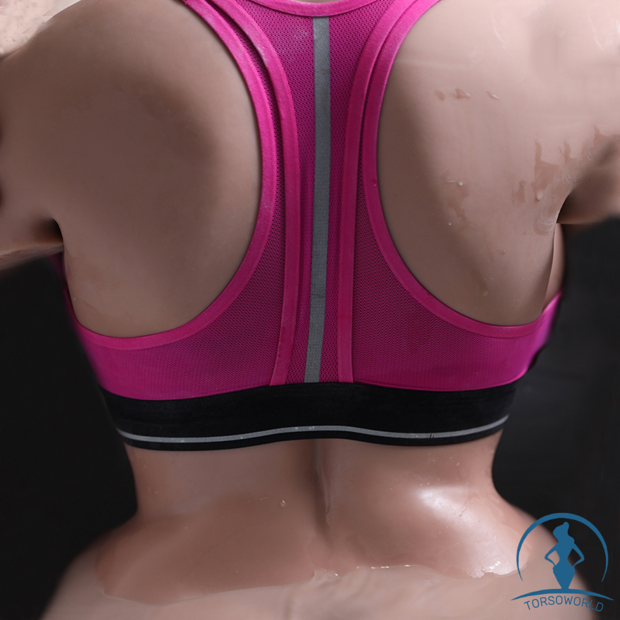 【Ab Lager lieferbar】 75cm 30.5kg Big Tits TPE Sex Puppe Torso Schwarzes Model mit Gel Brüsten + Ein Stück Vagina