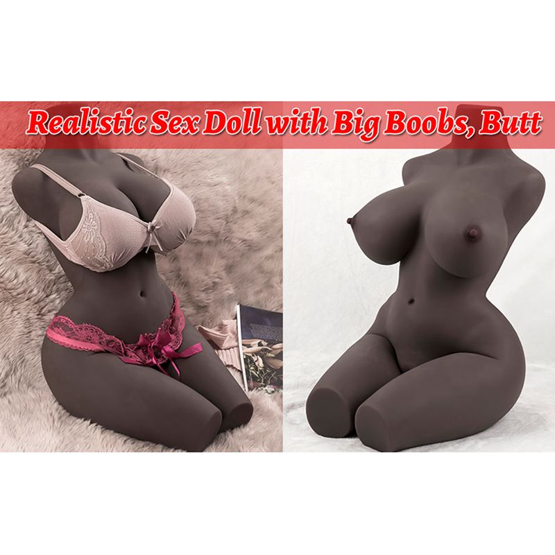 Alina: 17kg Dunkle Haut Gefärbt Sex Puppen Sexy Big Tits Big Butt Torsos Adult Masturbators Hochwertige TPE Liebespuppen Verfügbar für Sofortige Lieferung YQ Doll