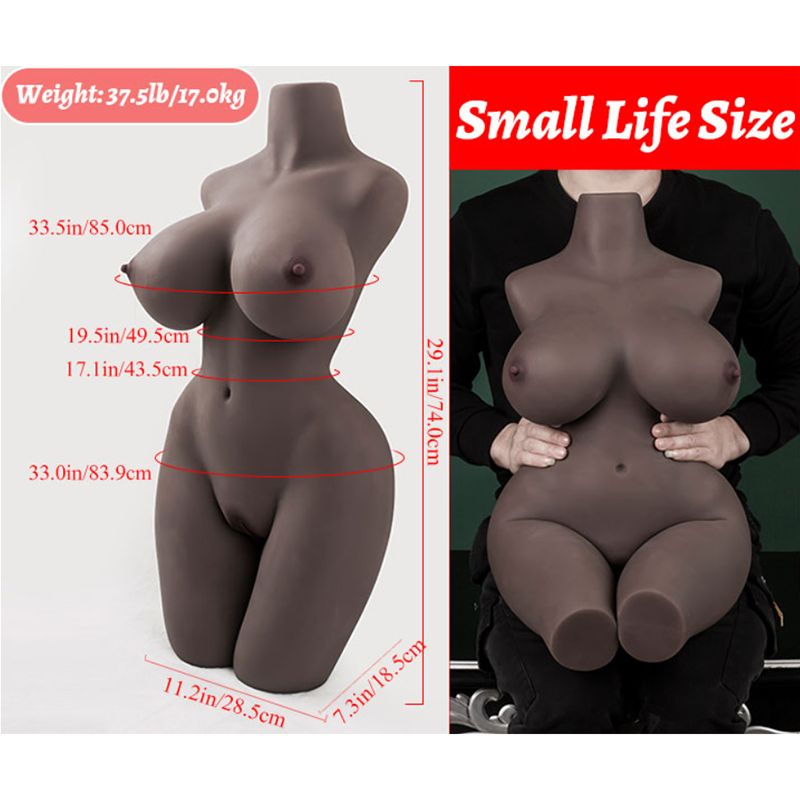 Alina: 17kg Dunkle Haut Gefärbt Sex Puppen Sexy Big Tits Big Butt Torsos Adult Masturbators Hochwertige TPE Liebespuppen Verfügbar für Sofortige Lieferung YQ Doll