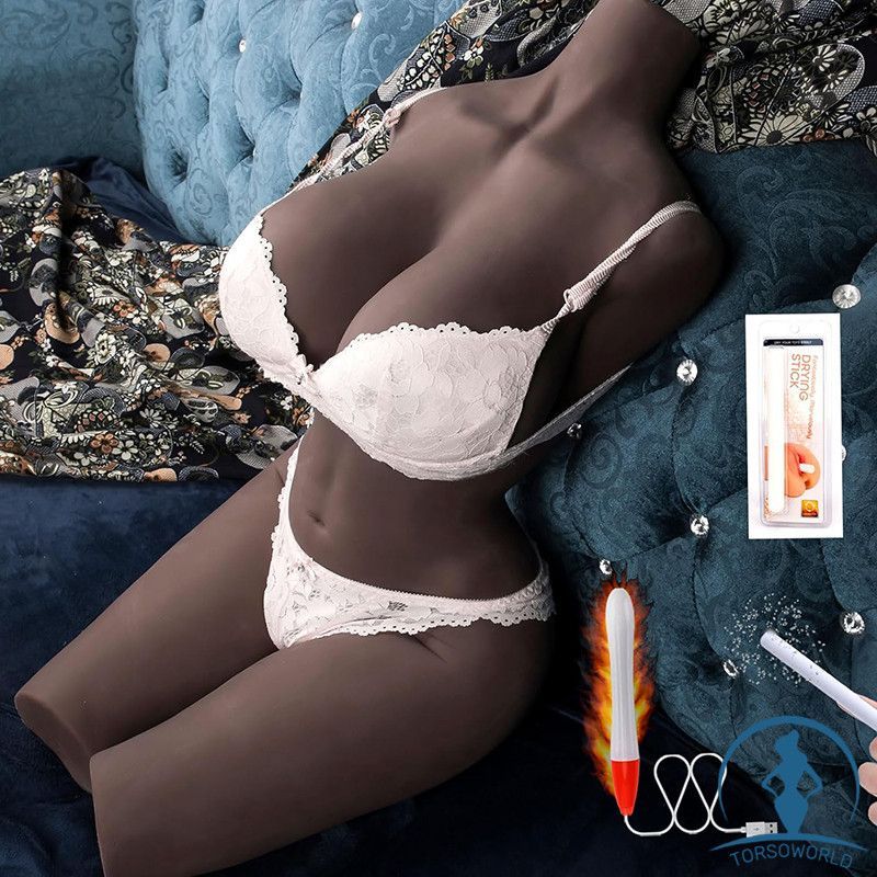 Alina: 17kg Dunkle Haut Gefärbt Sex Puppen Sexy Big Tits Big Butt Torsos Adult Masturbators Hochwertige TPE Liebespuppen Verfügbar für Sofortige Lieferung YQ Doll