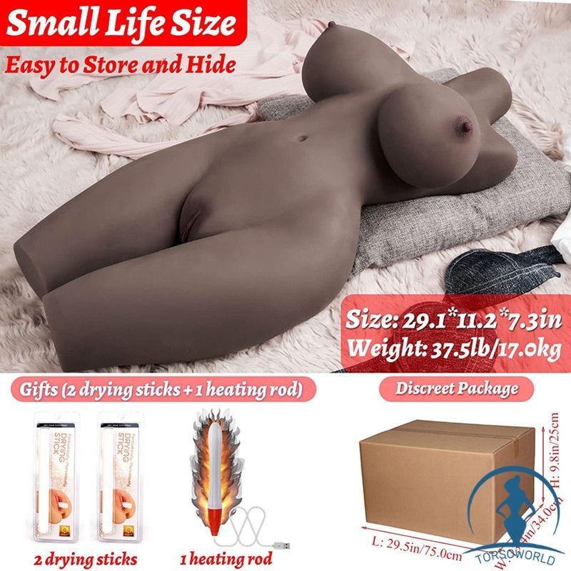 Alina: 17kg Dunkle Haut Gefärbt Sex Puppen Sexy Big Tits Big Butt Torsos Adult Masturbators Hochwertige TPE Liebespuppen Verfügbar für Sofortige Lieferung YQ Doll