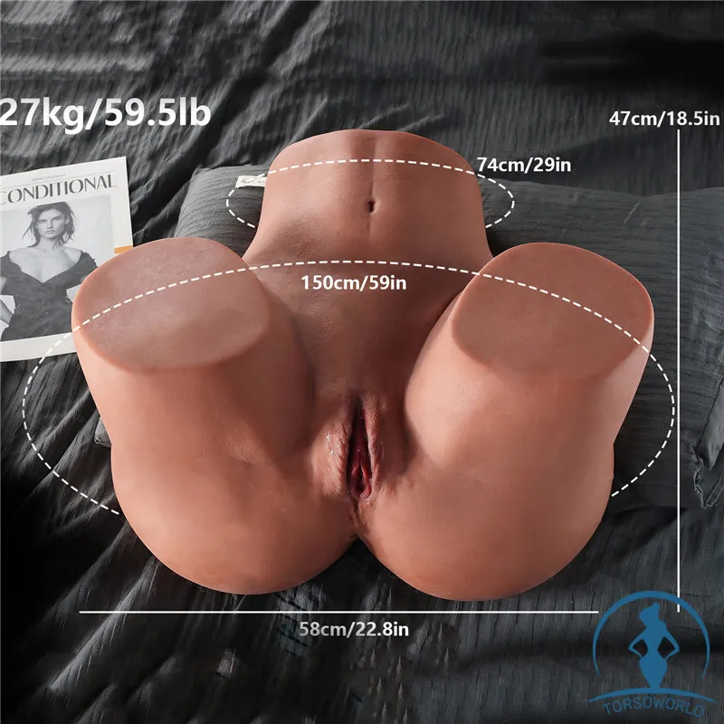 Malta: 27kg Großer Arsch Brauner Sex Torso Lebensechte Texturierte TPE Sexpuppen auf Lager!