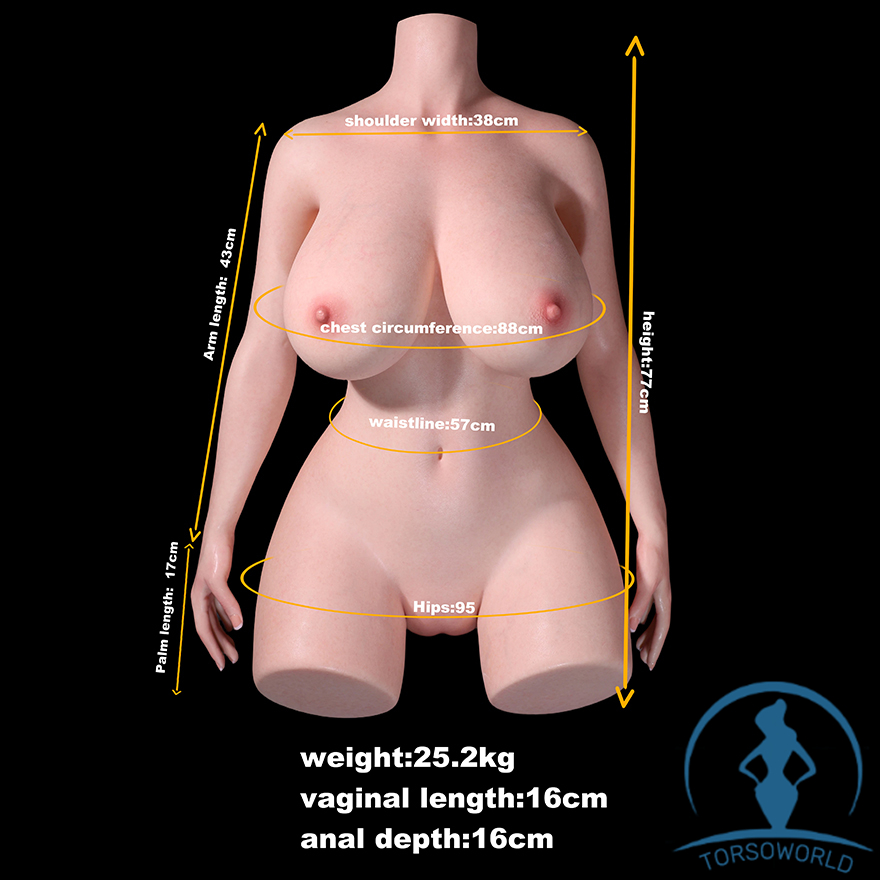 Ada: MD Doll T04 H-Cup Torso mit übergroßen Brüsten und M60 Kopf Größentabelle