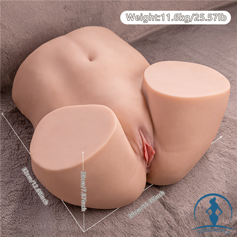 11.6kg Ethel Premium Torso Vibration Gro?er Arsch Masturbator mit Vagina & Anal Yeloly Doll (Ohne Anus)