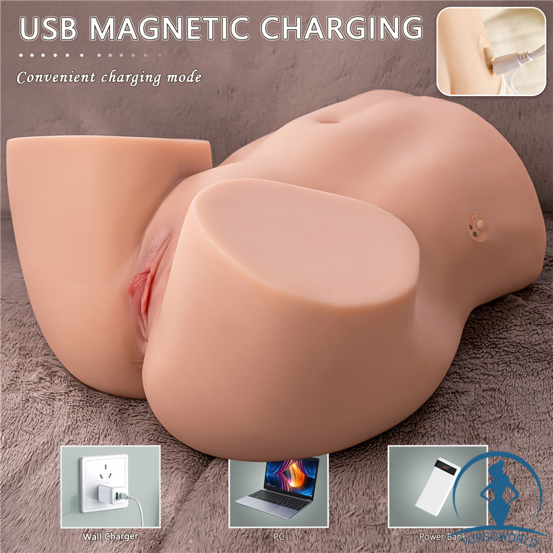 11.6kg Ethel Premium Torso Vibration Gro?er Arsch Masturbator mit Vagina & Anal Yeloly Doll (Ohne Anus)