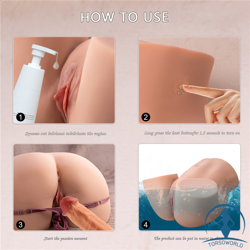 11.6kg Ethel Premium Torso Vibration Gro?er Arsch Masturbator mit Vagina & Anal Yeloly Doll (Ohne Anus)