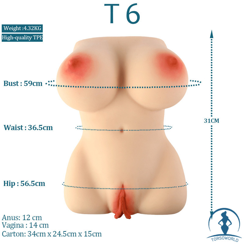 Jarliet Doll Greta 4.32kg Real Torso Sex Doll TPE Sexpuppen mit Ausgestülpter Vagina
