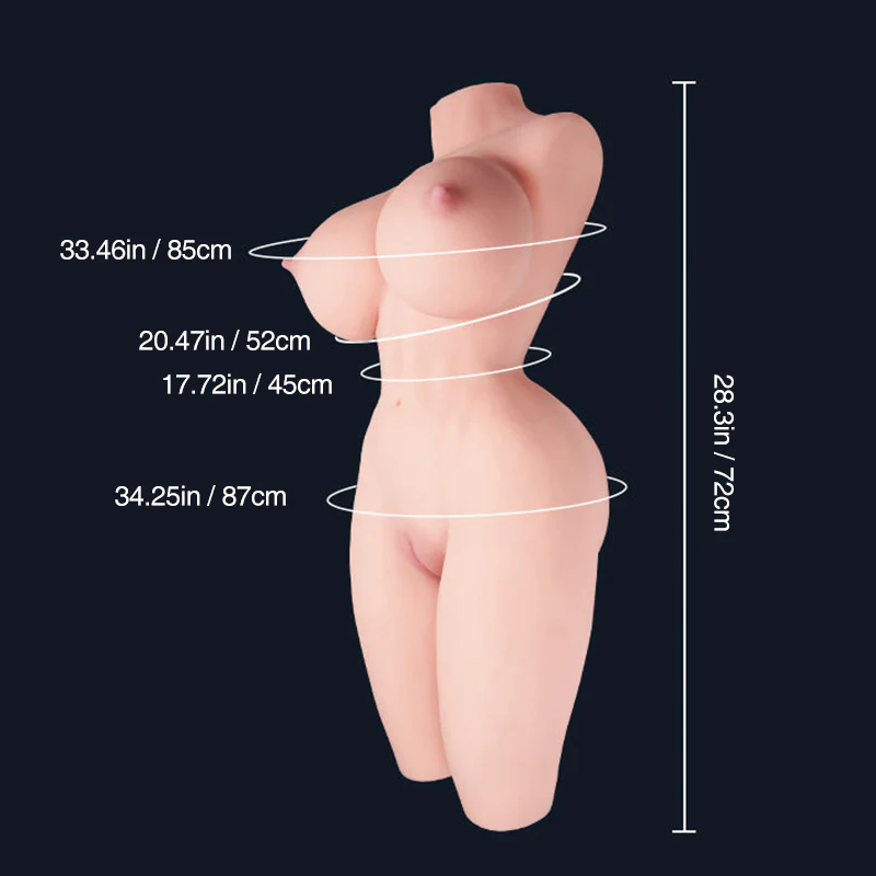 Tantaly Monica 2.0: 40.7lbs/18.5kg Große Brust & Großer Arsch Torso Sex Doll TPE Puppe