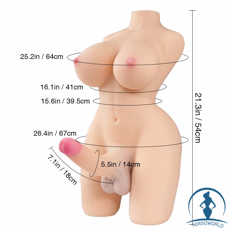 Tantaly Sarina 3.0: 12.5KG TPE Transgender Real Doll Torso​ mit Anus und Dildo