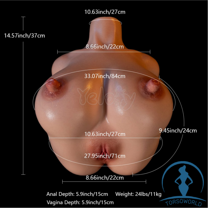YELOLY YL-55 Riley 3-in-1 Multi-Function Breast Masturbator Maßzeichnung