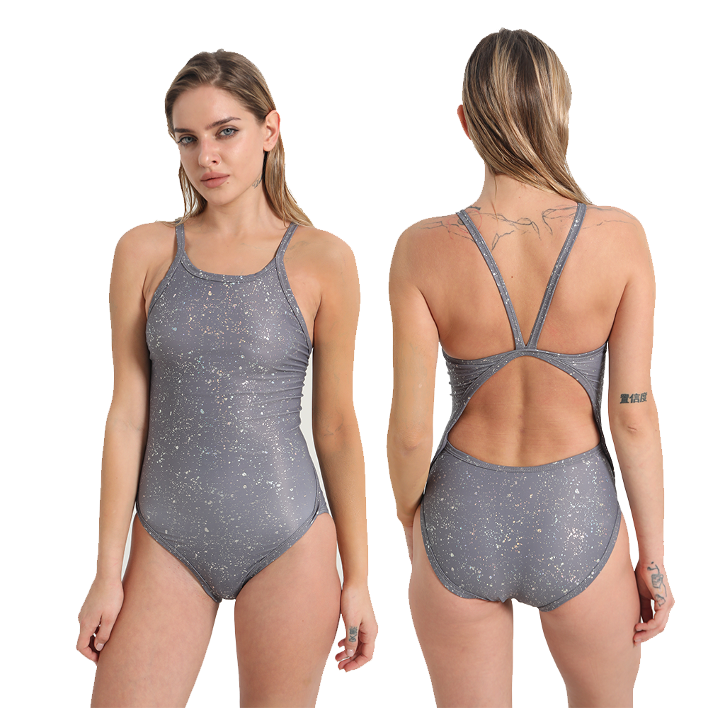 Custom Gold Foil Backless Swimsuit SBART OEM / ODM One-Piece Swimwear
