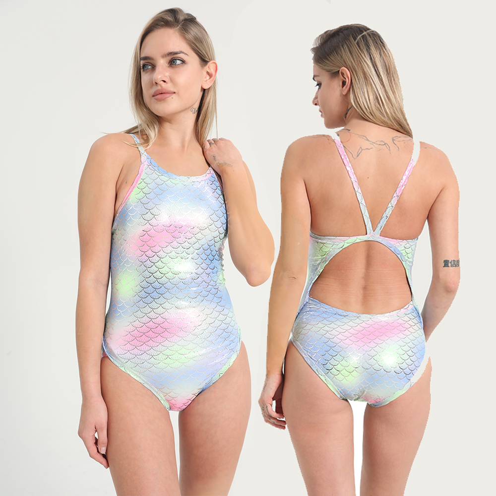 Custom Gold Foil Backless Swimsuit SBART OEM / ODM One-Piece Swimwear