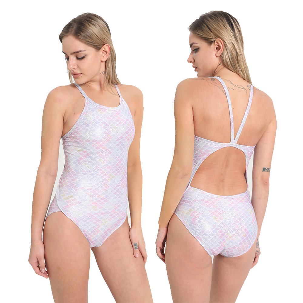 Custom Gold Foil Backless Swimsuit SBART OEM / ODM One-Piece Swimwear