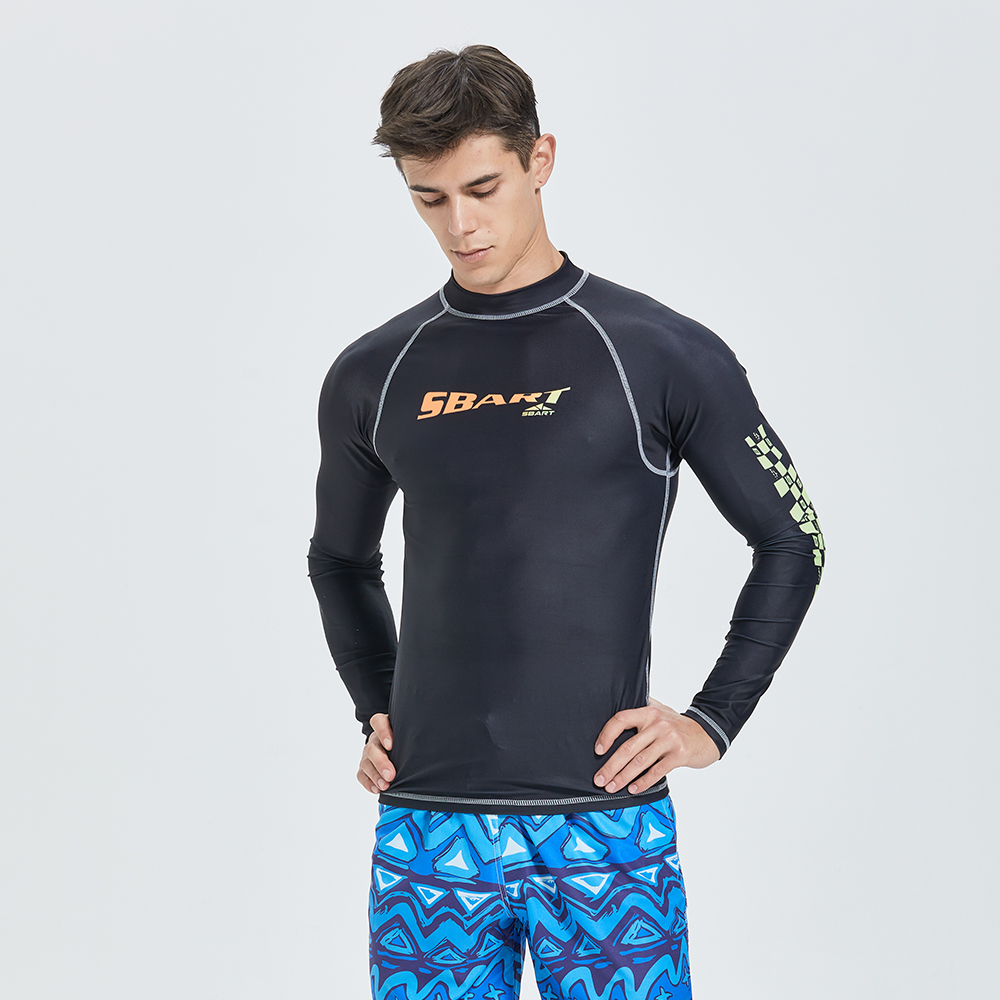 Sbart Sun Protection Surf Clothes Long Sleeve Custom Rashguard Quick Dry Breathable Men's Rashie UPF50+ Rash Guard For Men-Sbart