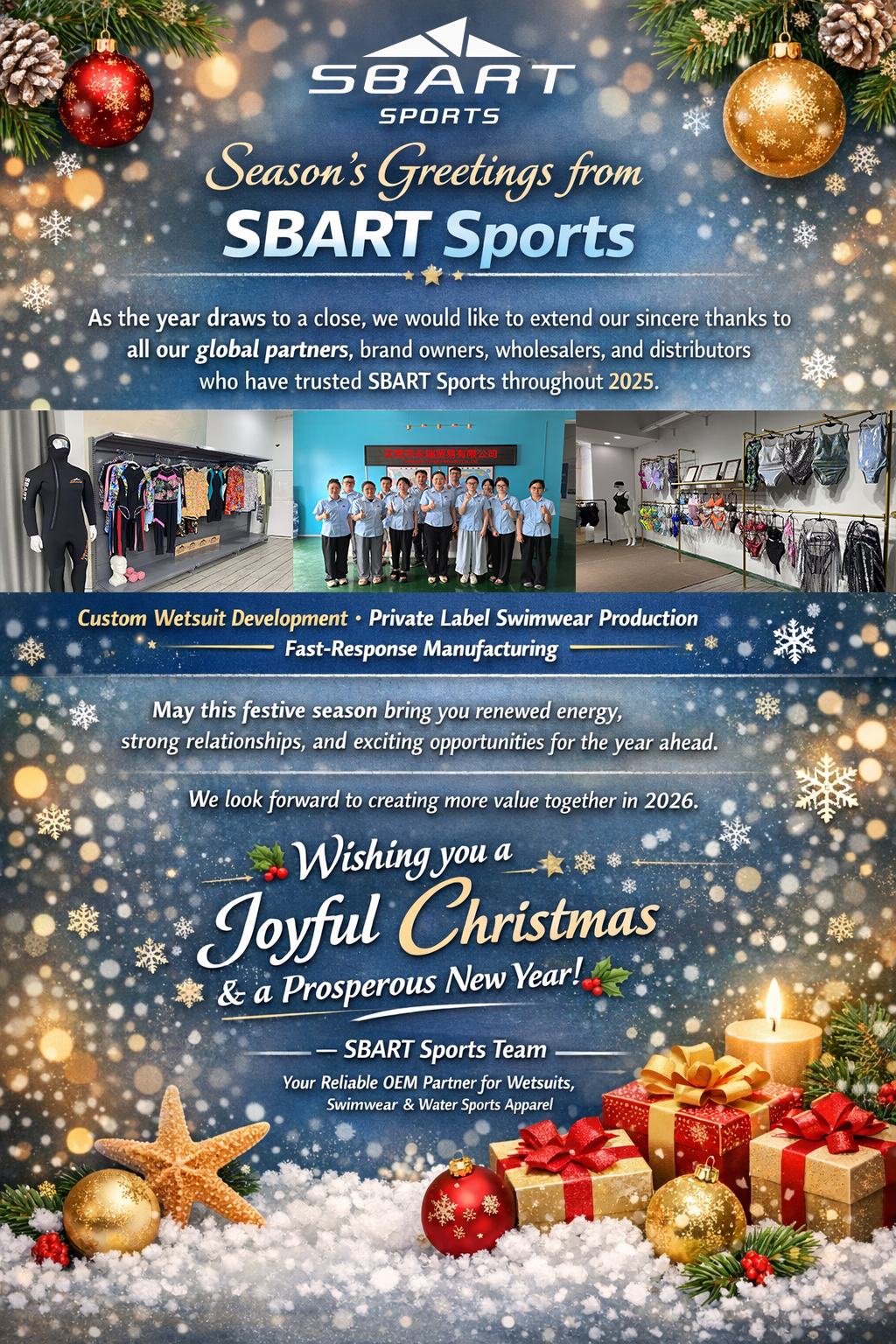 SBART Sports wetsuit OEM manufacturing factory in China