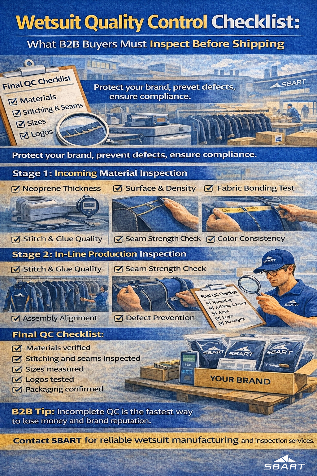 wetsuit quanlity control checklist