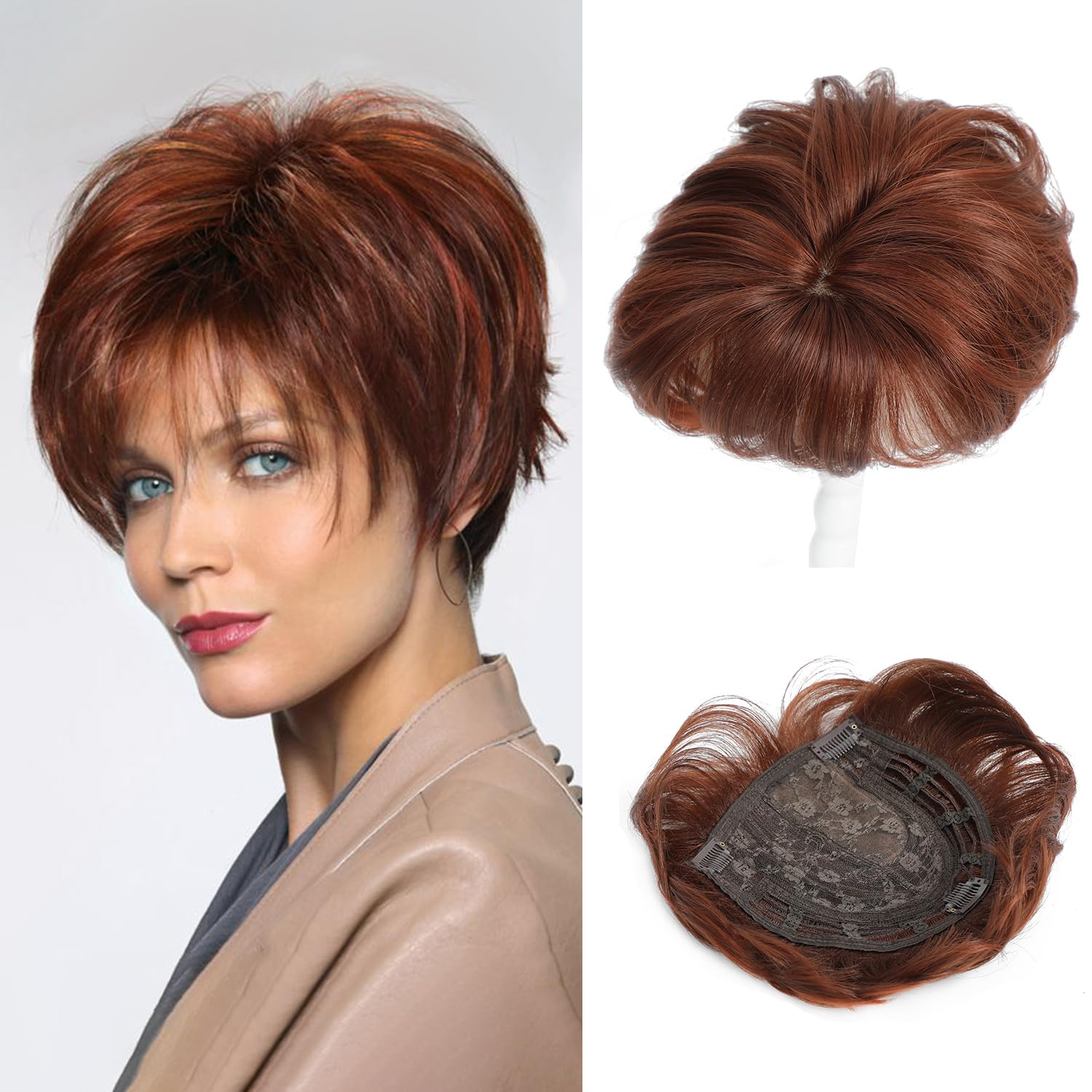 HOT SALE🔥100% Remy Hair Topper Wigs Mono Base Hair Pieces