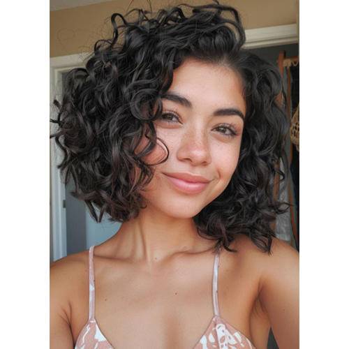 【HOT SALE】Short curly hair topper 2C | Natural and soft hair | 08-16 inch | 10 colors | Breathable Silk Base | Natural seamlike human scalp