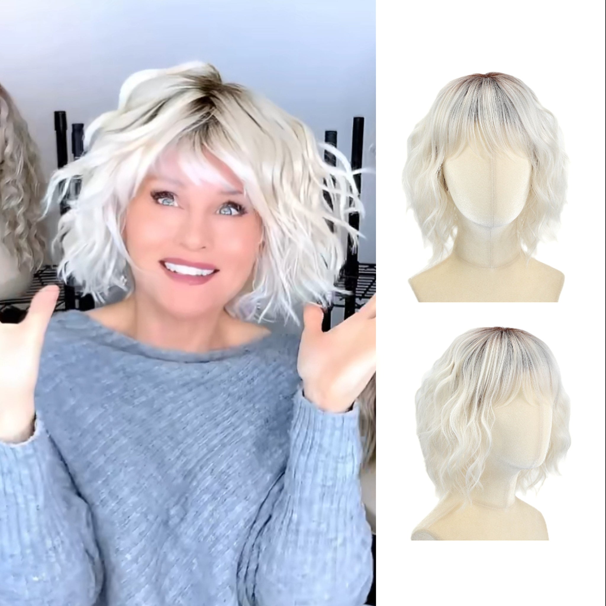Chloe - Heavihair-US Curl Bob Human Wig with Bang